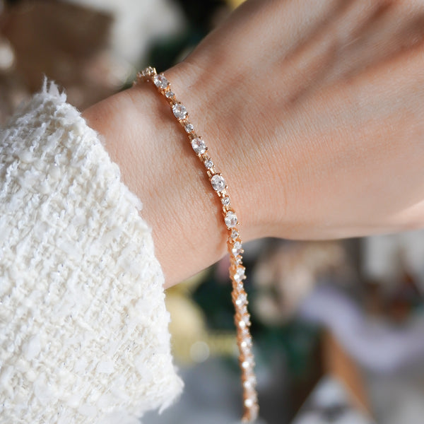 PULSERA ROSE TIPO TENNIS 19CM