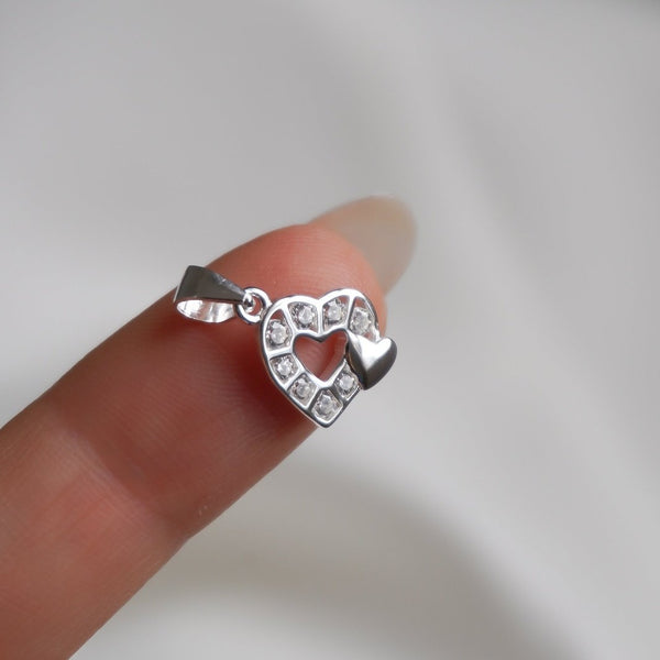 DIJE CORAZON DUO 1,2CM PLATA ITALY