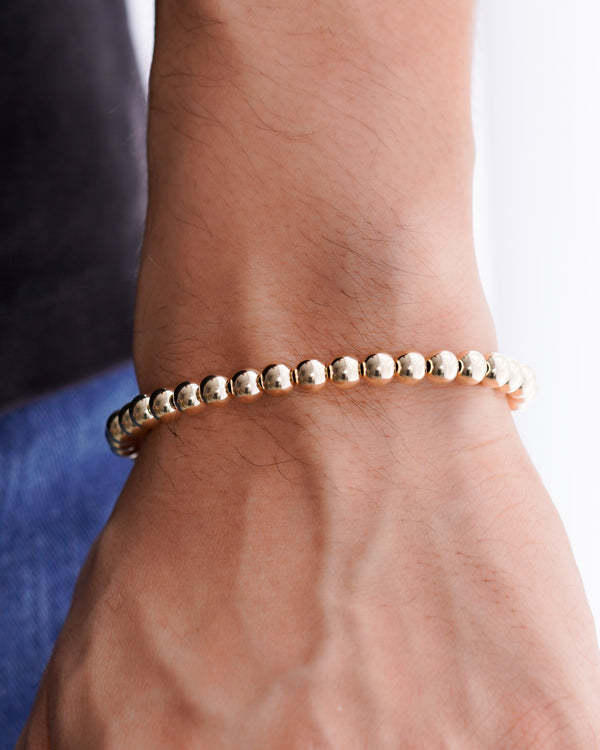 BRAZALETE FULL BALINES 6MM DORADO NEGRO