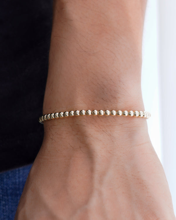 BRAZALETE FULL BALINES 4MM DORADO NEGRO