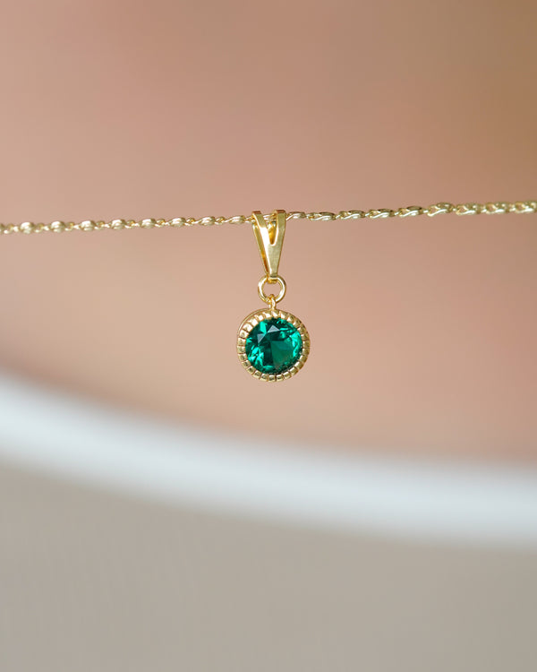 DIJE ARO DE LUZ COLOR ESMERALDA ED GOLD 2CM