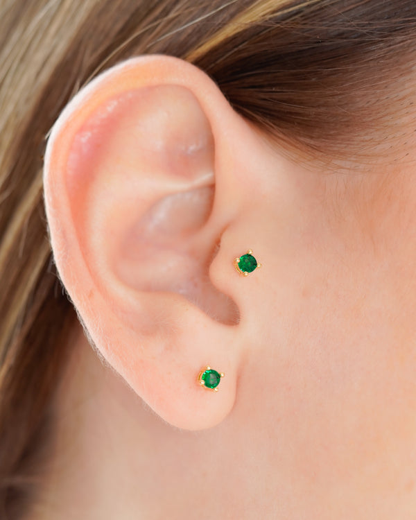 TOPO CIRCON CUADRADO VERDE ESMERALDA 3MM