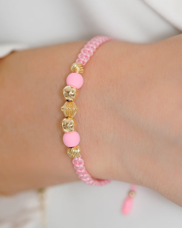BRAZALETE ROSA IMPERIAL MACRAME 5MM-6MM