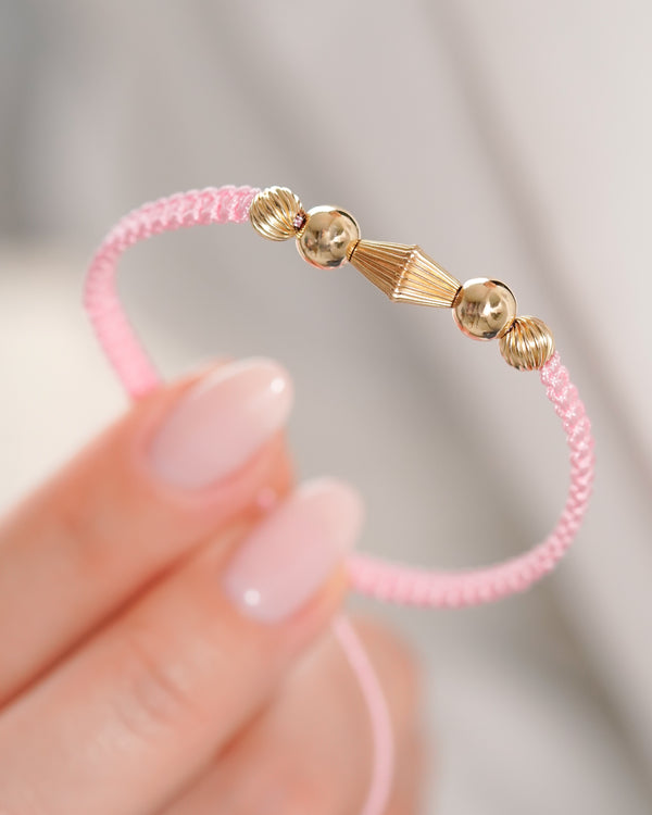 BRAZALETE ROSA DUSTY MACRAME 5MM-6MM