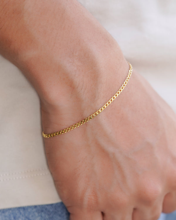 PULSERA CUBANA PLANA DIAMANTADA 2MM