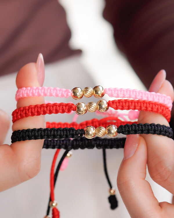 BRAZALETE TRES BALINES INTERCALADOS 5MM-6MM