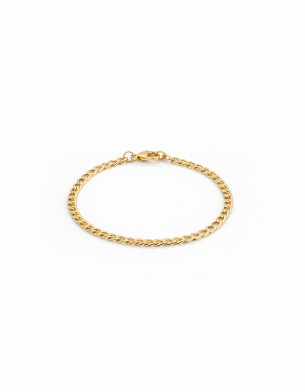 PULSERA CUBANA PLANA LIMITED GOLD 4MM 19CM