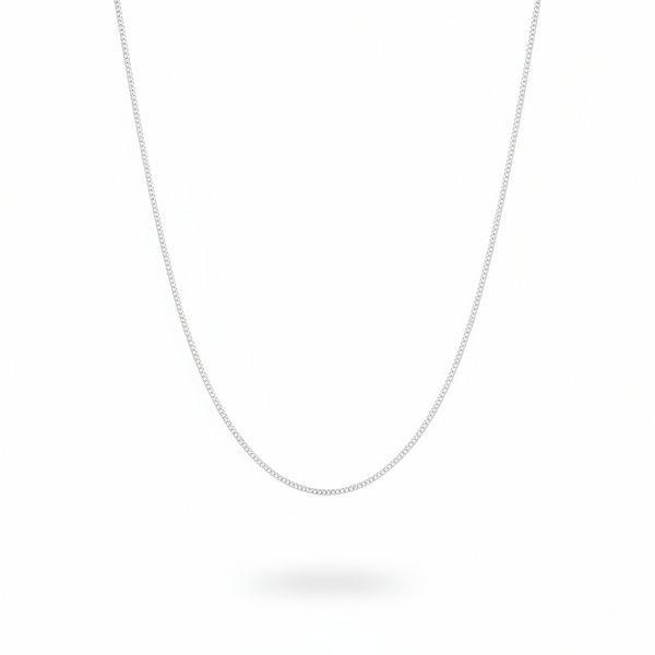 CADENA CUBANITA 45CM PLATA