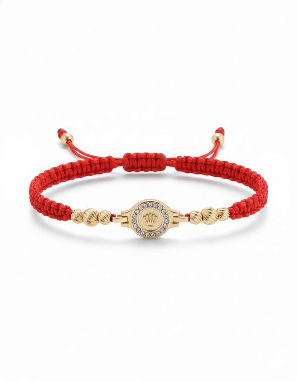 BRAZALETE ROLEX PIEDRA CRISTAL HILO ROJO DIAMANTAD B4MM