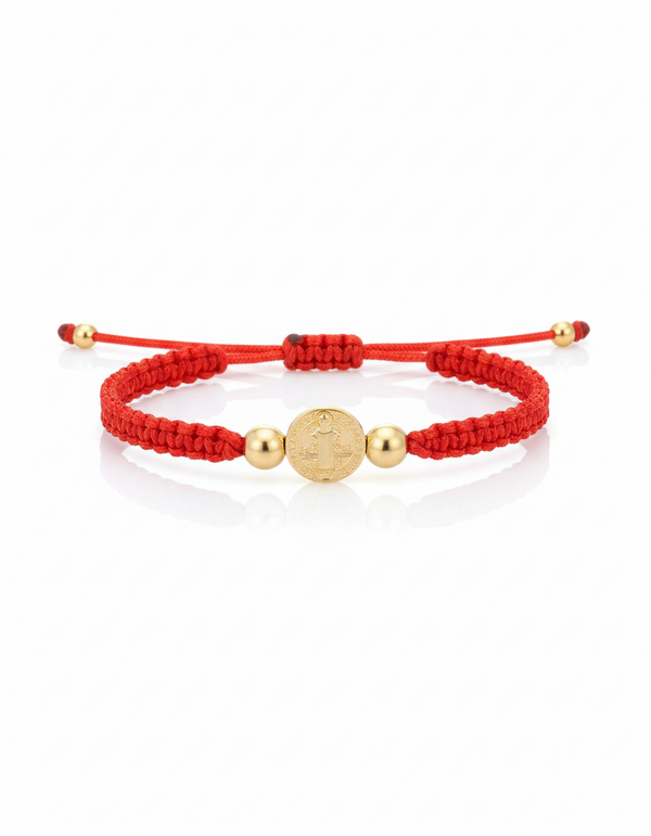 BRAZALETE PROTECCIÓN SAN BENITO ROJO B6MM