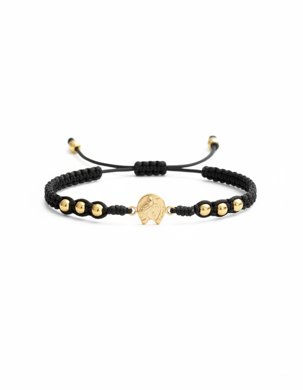 BRAZALETE HERRADURA CABALLO 4MM NEGRO