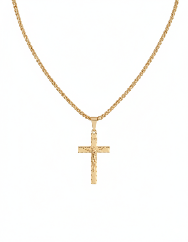 COMBO CRISTO DIAMANTADO CON CADENA ROYAL