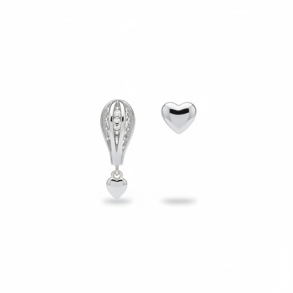 ARETE AMOR EN GLOBO DUO PLATA