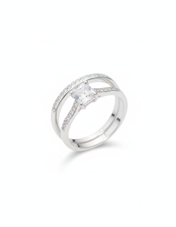 ANILLO DOBLE FRAME LUXURY PLATA ITA