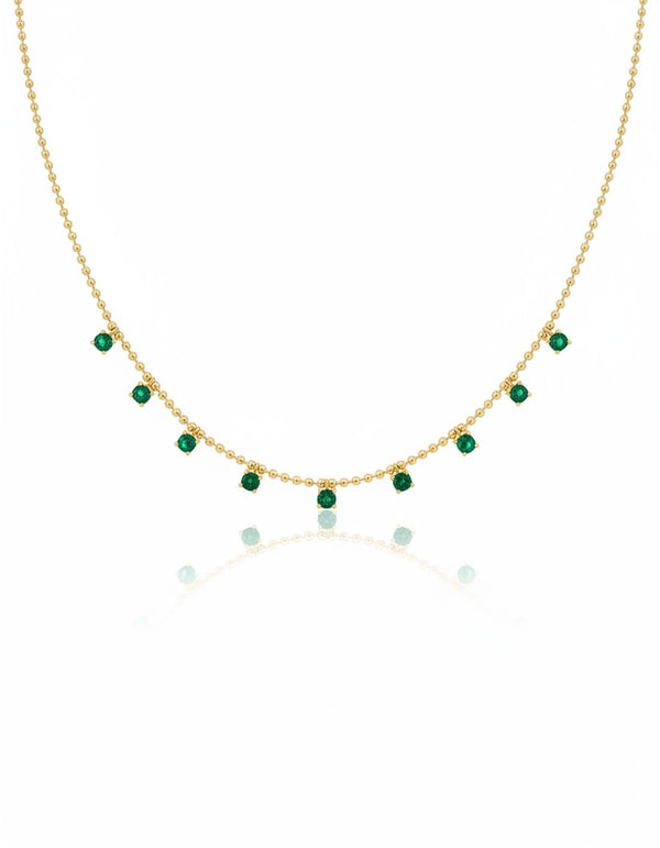 COLLAR PLATA L VERDE SUPREMO 45+5CM
