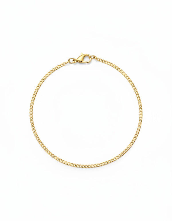 PULSERA CUBANA PLANA DIAMANTADA 2MM