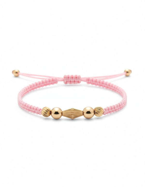 BRAZALETE ROSA DUSTY MACRAME 5MM-6MM