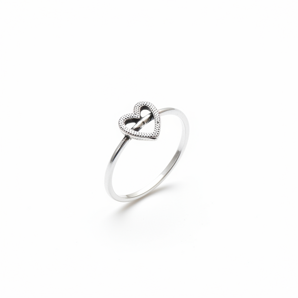 ANILLO CORAZON SILUETA PLATA 925