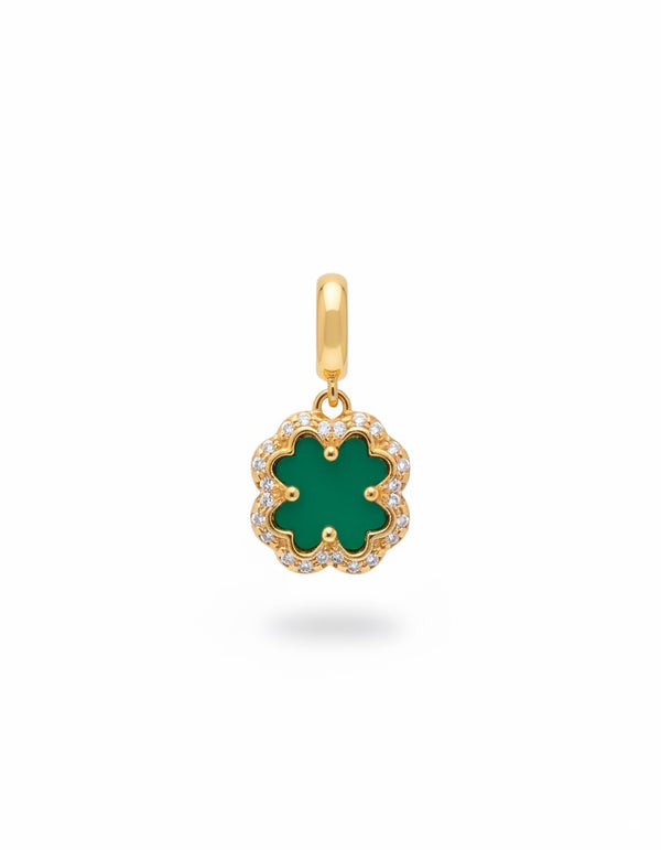 DIJE TREBOL LUXE VERDE ESMERALDA