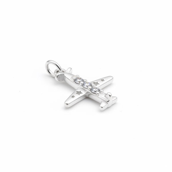 DIJE AVION CIRCONES 1,5CM PLATA ITALY
