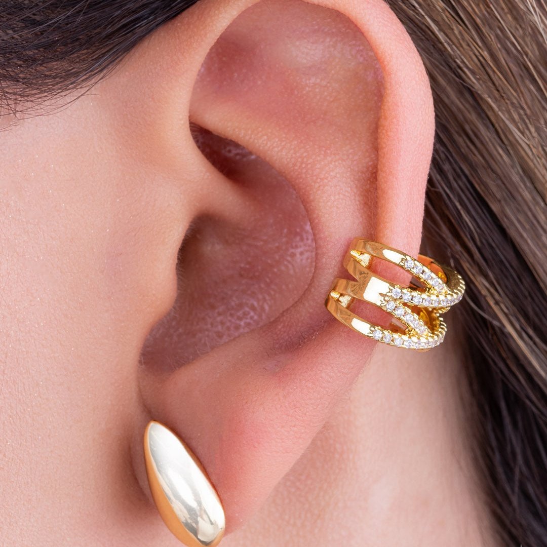 EAR CUFF GOLD CIRCONIAS