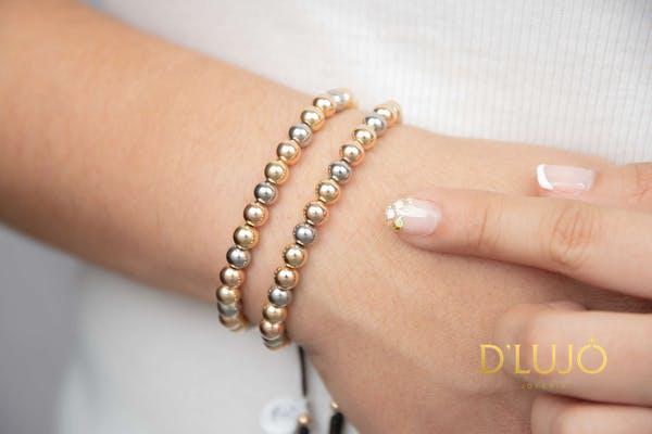Brazalete 6mm tres tonos dlujo-joyeria