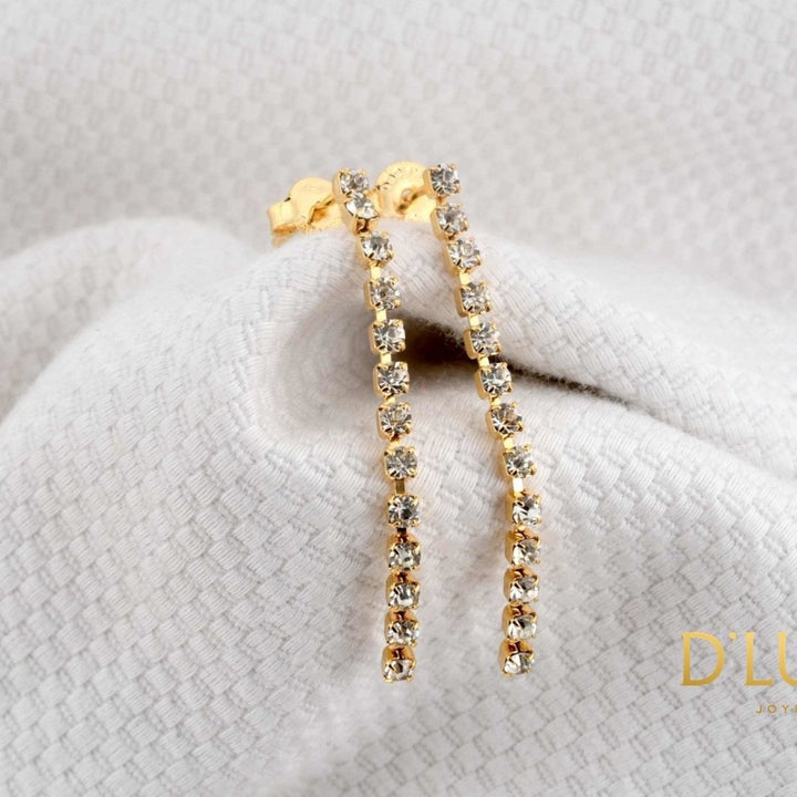 Arete circonias colgante dlujo-joyeria