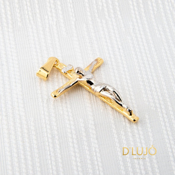 Dije Cristo madero dos tonos dlujo-joyeria