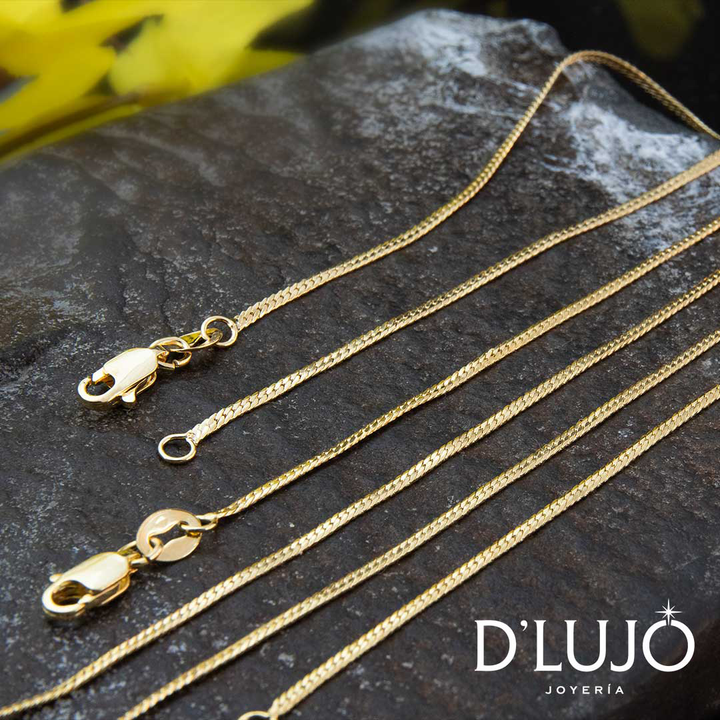 Cadena serpiente plana delgada 65cm dlujo-joyeria
