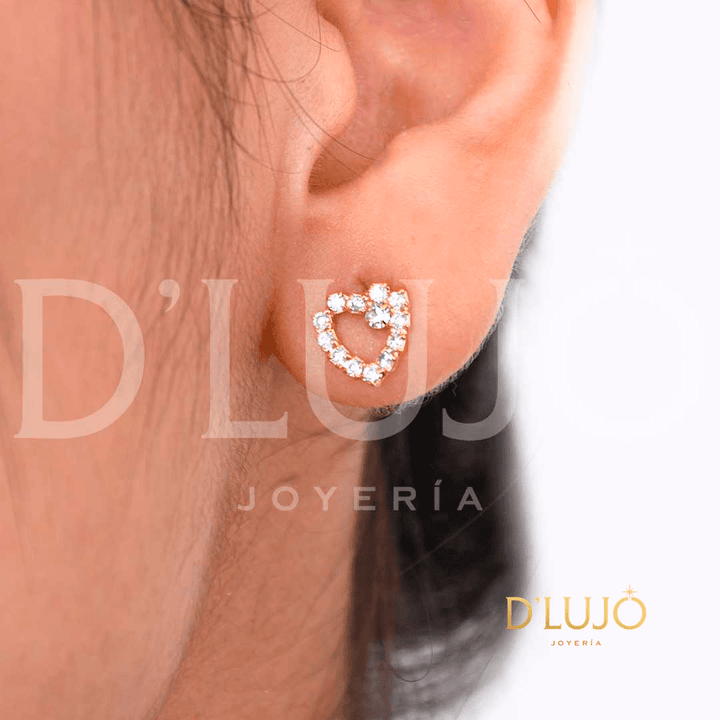 Arete corazon circonias multicolor dlujo-joyeria