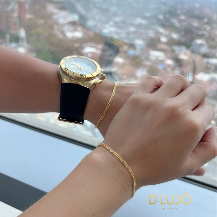 Pulseras cubana continua dlujo-joyeria